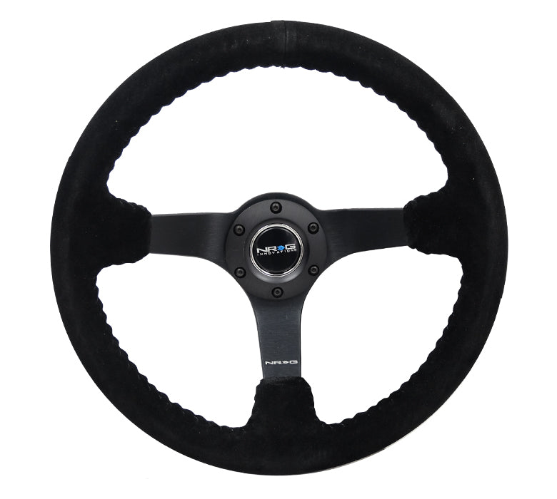 350MM DEEP DISH STEERING WHEEL SUEDE SOLID SPOKE – Prisma Lab