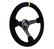 350MM DEEP DISH STEERING WHEEL SUEDE SOLID SPOKE