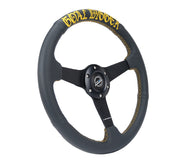 350MM FLAT STEERING WHEEL LEATHER