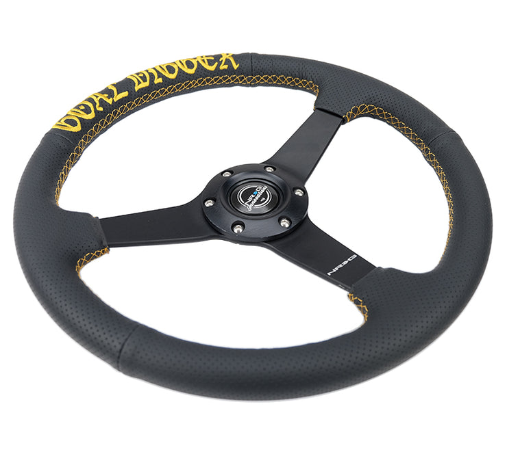 350MM FLAT STEERING WHEEL LEATHER